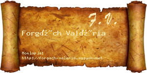 Forgách Valéria névjegykártya